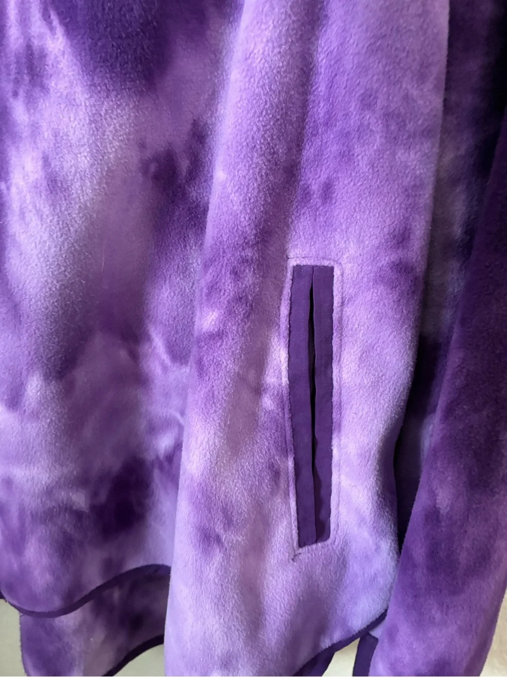 GreenTea Purple Tie-Dye Teddy Jacket